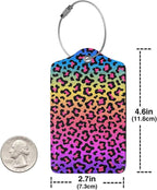 Rainbow Leopard Print 2 Pack Luggage Tags - Image 6