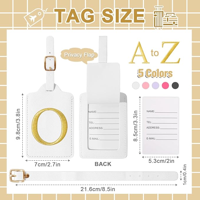 Personalized Initial Luggage Tags - Image 2