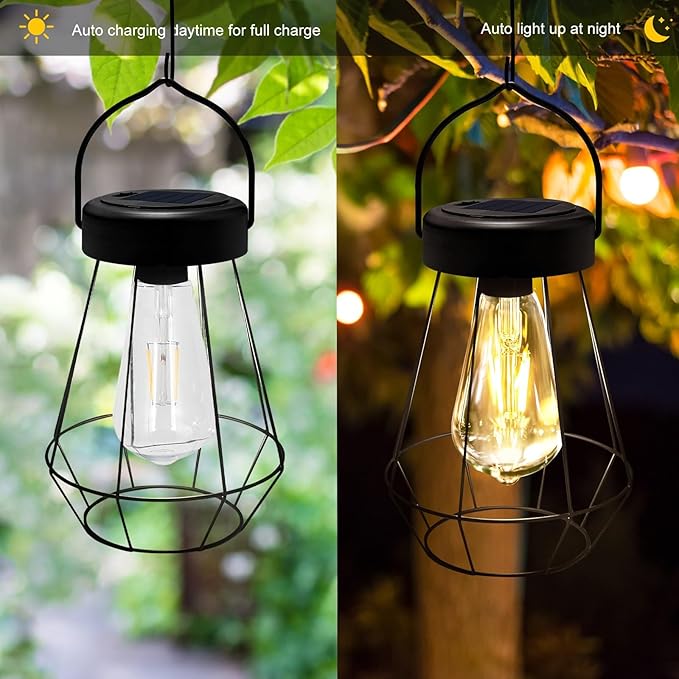 Solar Lanterns Outdoor Lights, Metal Hanging Solar Lights Outdoor Waterproof - Image 5