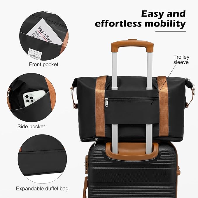 LONG VACATION 3 Piece Carry On Luggage 20 Inch Suitcase - Image 5