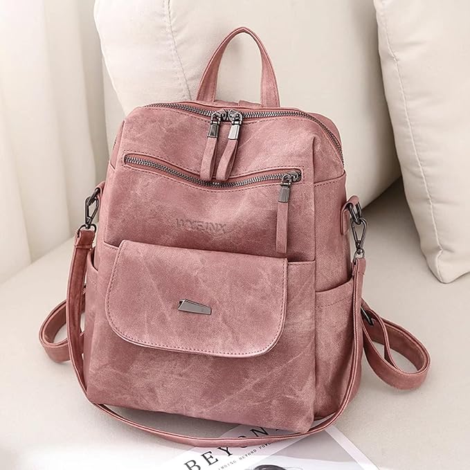 PU Leather Backpack Purse for Women Fashion Multipurpose Design Handbag Ladies - Image 4
