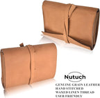 Leather Tech Pouch for Cables Chargers Phone | Tech Bag | Zipper Travel - Image 7