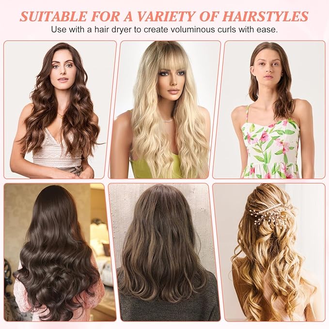 Hair Rollers with Clip Volumizing Bangs Curler DIY Styling Accessories Tool Portable Self Grip Volume Hair Root Clips 6PCS