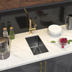 10 inch Bar Sink Undermount, 10x18 inch Small Bar Sink Gunmetal Black - Image 8