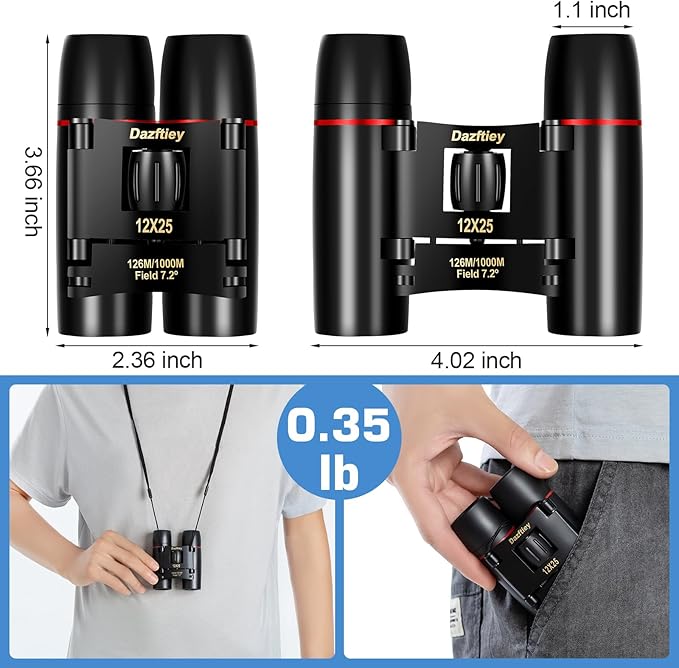 12x25 Small Compact Binoculars for Adults & Kids - Image 5