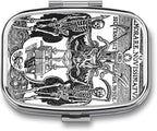 Metal 2 Compartment Pill Organizer Travel Friendly Portable Compact Pill Box by Choosetheproductsyoulike
