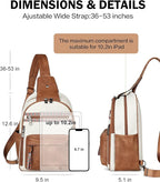 FADEON Large Sling Bag for Women, Leather Crossbody Purse Designer Anti Theft - Image 4