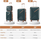 Campfun Luggage Sets 4 Piece, Expandable Carry On Luggage Set Hardshell PP - Image 2