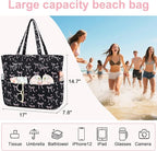 LEDAOU Large Beach Tote Bag Women Waterproof Sandproof Zipper Beach Tote Bag - Image 8