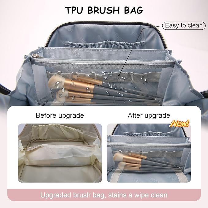 BOYATU Makeup Bag Travel Cosmetic Bag: 3 Pcs Set Portable Make up Bags - Image 3