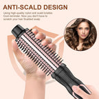 Thermal Brush 1 Inch Curling Iron Volumizing Heated Round Brush Ceramic Tourmaline Heated Hot, Multifunctional Styler Curling Wand (Rose Gold, 1 inch)