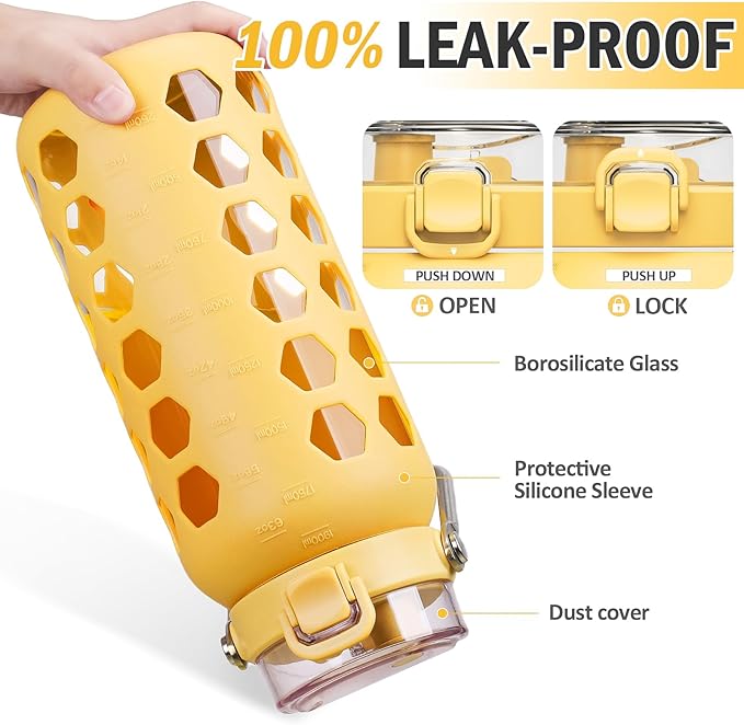 MUKOKO 64oz Glass Water Bottles - Image 4