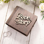 Personalized Double Ring Box – Rustic Wooden Engagement & Wedding Ring Holder - Image 6