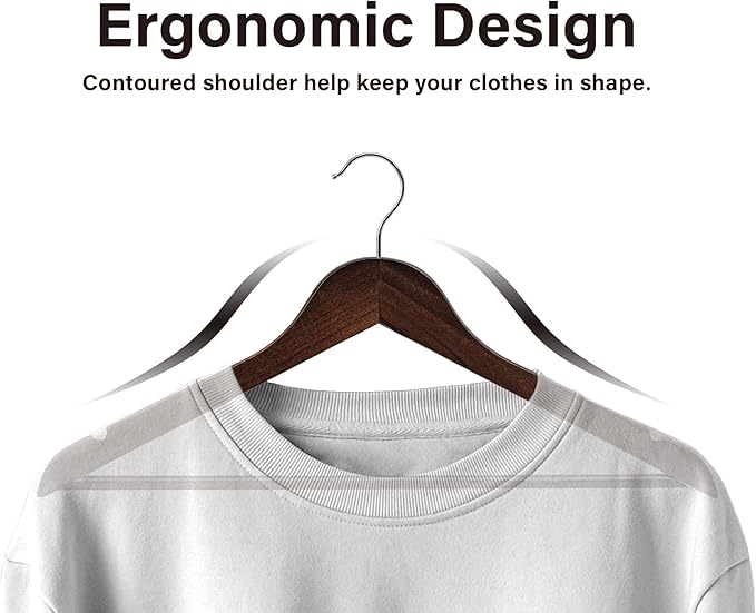 StorageWorks Wooden Hangers 30 Pack, Wood Coat Hanger - Image 7