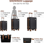 SHOWKOO Suitcase Hardside Expandable Luggage Set, Suitcase - Image 9