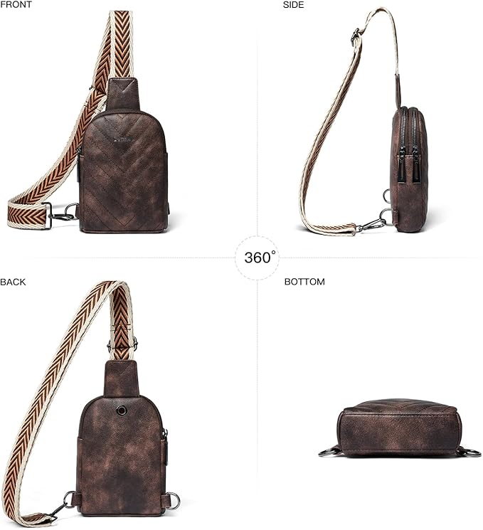 7L Sling Bag for Women Men Leather Small Sling Backpack Daypack Anti Theft - Image 6