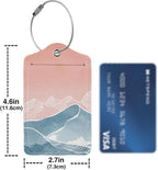 Mountain with Line Art 2 Pcs Luggage Tags, Privacy Cover ID Label with - Image 4
