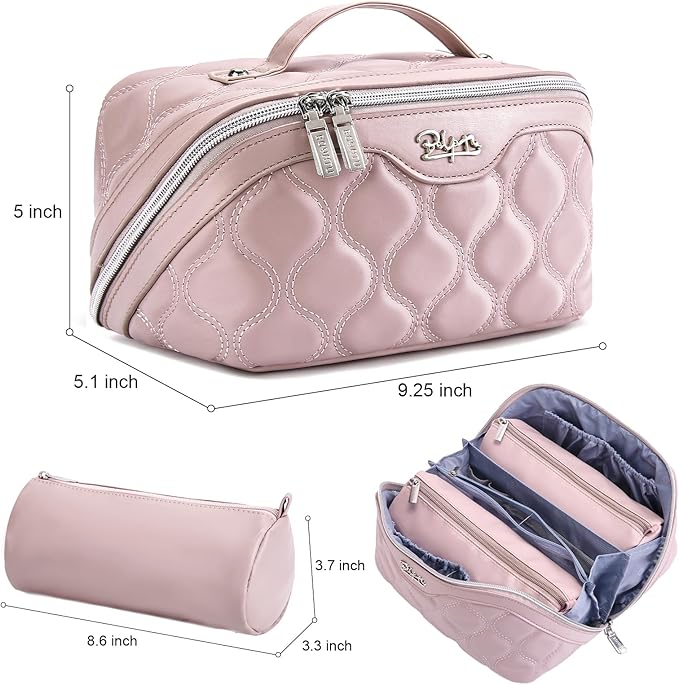 Travel Makeup Bags for Women Cosmetic Bag: Puffy Make up Bags Set of 3 - Image 7