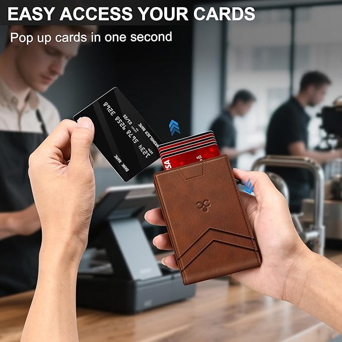 Wallet for Men Wallet with Slim Pop Up Card Holder for 12-14 Cards, RFID - Image 4