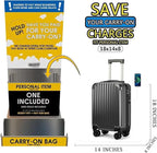 Personal Item Small Suitcase 18x14x8 Inches Hardside Built In TSA Lock & USB - Image 2