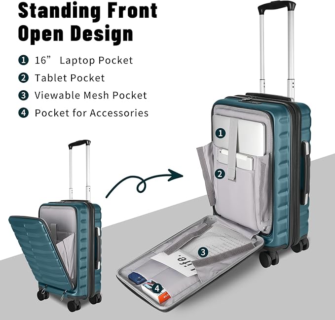 22×14×9 Airline Approved Carry On Expandable Luggage - Image 5