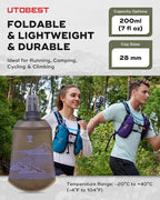 UTOBEST 200ml Soft Flask, 2 Pack Flexible TPU Hydration Water Bottle, - Image 7