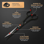 Professional Hair Cutting Scissors - Krisp Shave Japanese Stainless Steel Salon Barber Scissor (7 Inch) - Shears for Men's Beard Mustache Women Kids Pets Haircut All Purpose Shear, KSP-786