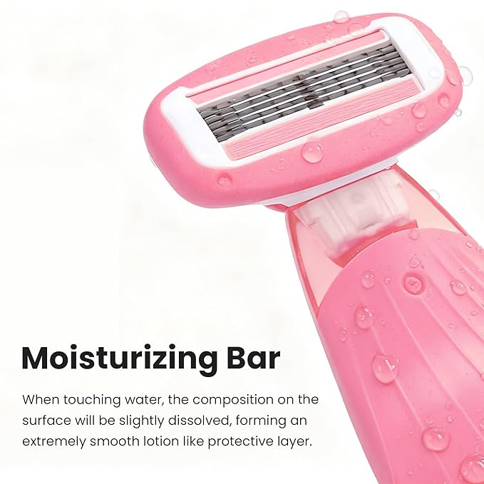 Women Razors moisturizing bar for Sensitive Skin, Travel Razors Shaving Kit - Image 2