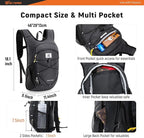 SKYSPER 15L/20L Foldable Hiking Backpack Lightweight Packable Travel Daypack - Image 2