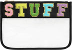 DYSHAYEN Chenille Letter Clear Zipper Pouch by DYSHAYEN