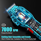 Hair Clippers for Men, Cordless Barber kit for Hair Cutting & Grooming, Hair Clippers Set for Barber Haircut with LED Display（Blue）