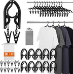 10 Pack Foldable Travel Hangers by HUGOMOVA