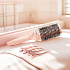 AIMIKE Round Brush for Blow Out, Rose Luxe Medium Round Hair Brush w/Nano Thermal Ceramic Tech, for Blow Drying & Styling Volumizing Shoulder Length Hair, with 4 Clips (Barrel 1.7", Bristle 2.5")