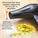 SnozzlePro Universal Hair Dryer Attachment Adapter with Concentrator Nozzle Replacement - Fits Most Blow Dryer Diameters from 1.5” to 2.25” (2-Piece Set)