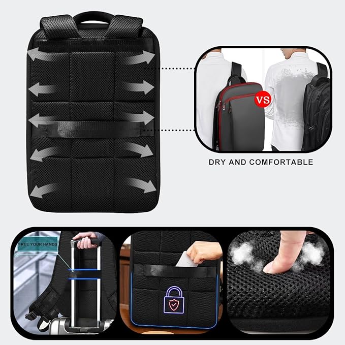 ZINMARK Slim Expandable 15 15.6 16 Inch Laptop Backpack Anti Theft Travel - Image 5