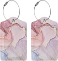 2 Pack Pink Gold Marble Luggage Tags by Vridoyt
