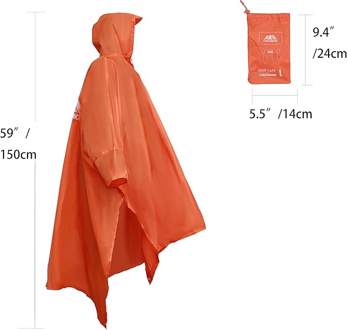 longsinger Rain Poncho for Adult, Waterproof Rain Poncho - Image 6