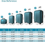 LEAVES KING LARVENDER Luggage Sets 5 Piece, Expandable PP Suitcase - Image 7