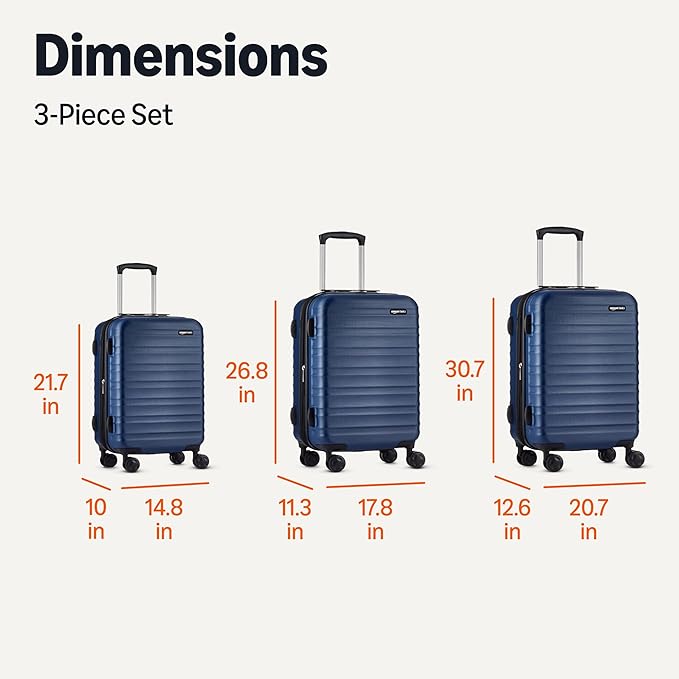 Amazon Basics 3-Piece Set, Hardshell Suitcases - Image 6