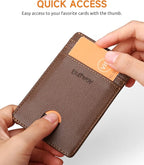 Buffway Mens Slim Wallet, Minimalist Thin Front Pocket Leather Credit Card - Image 3