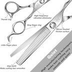High-end Professional Hair Thinning Scissors Hair Cutting Teeth Shears Barber Hairdressing Texturizing Scissors Extremely Very Sharp 6.5 Inch Stainless Steel Alloy For Men Women Salon & Home