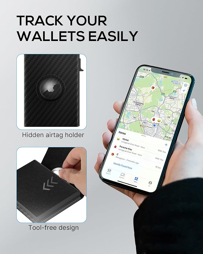 Mens Wallet Card Holder for AirTag: Smart Wallet Compatible - Image 5