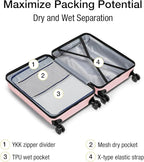KYME Pink Hardside Expandable Carry On Luggage 22x14x9 Airline Approved 20 Inch - Image 4