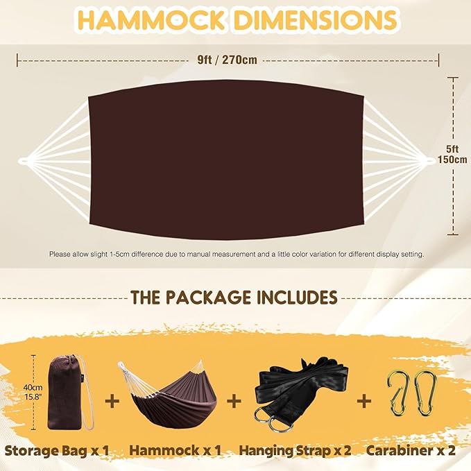 ANYOO Cotton Hammock Portable Camping Hammocks - Image 3