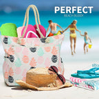 Beach Bag Spacious Shoulder Tote Travel & Gym Bag w/Multiple Pockets & Strong - Image 5