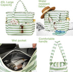 LEDAOU Beach Bag Waterproof Sandproof Women Tote Bag Pool Bag - Image 8