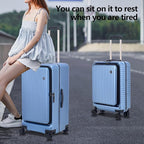 2 pieces 20/29 Aluminum Frame Carry On and Checked Luggage Set - Image 2