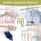 24 Pcs Travel Hangers with 48 Pcs Clips, Portable Folding Clothes Hangers - Image 3