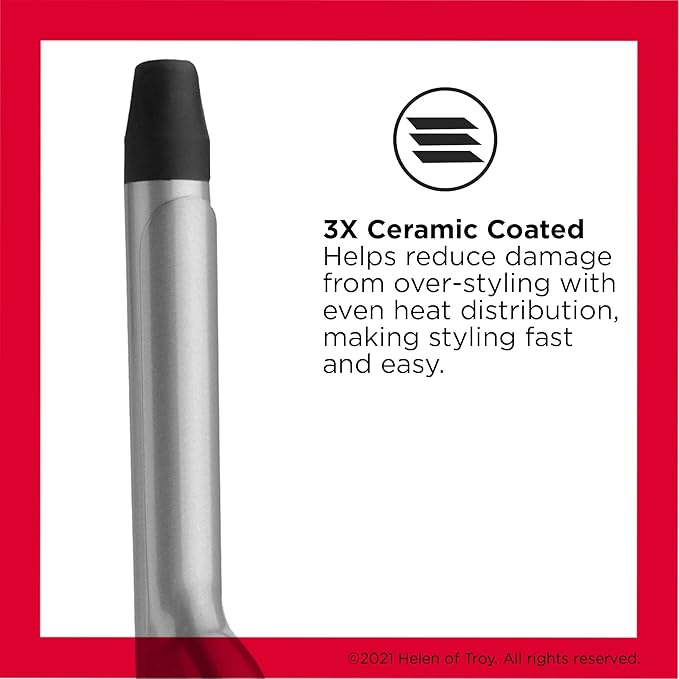 Revlon Perfect Heat Triple Ceramic Curling Iron | For Silky Smooth Tight Curls (3/4 in)