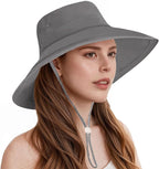 Sun Hats for Women Wide Brim Ponytail UV Protection Beach Hat Packable by Beurlike